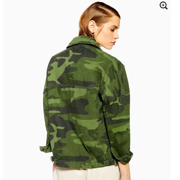 TOPSHOP NWOT Frank Camouflage Jacket 8/10 M - Picture 3 of 7